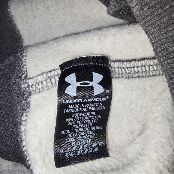 Under Armour Hustle Fleece Pullover Hoodie Mens MediumGray Sweatshirt - Picture 3 of 4
